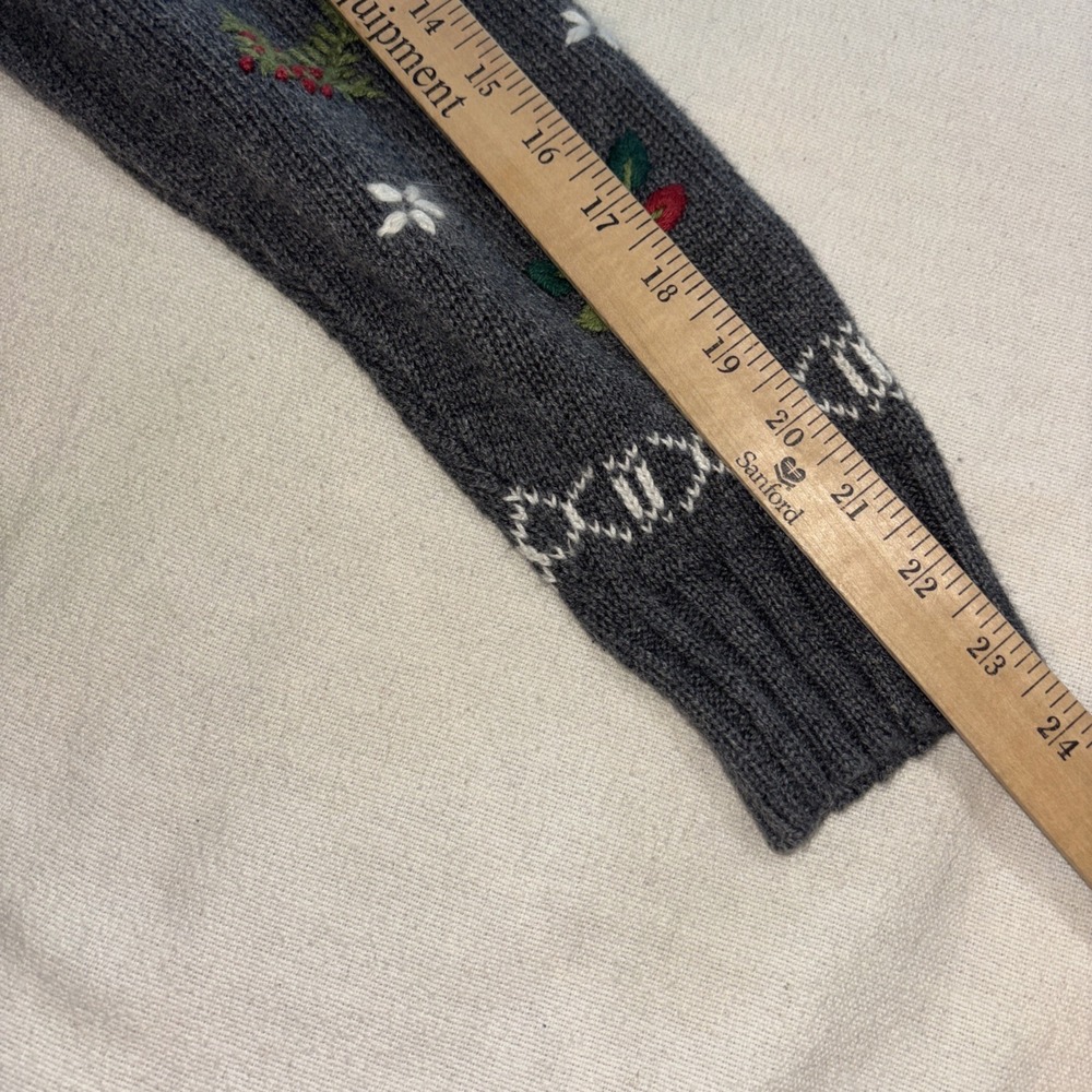 VTG North Crest Women's Gray Sweater Cardigan Full Zip Snowflake Holiday 2XL - Picture 5 of 8